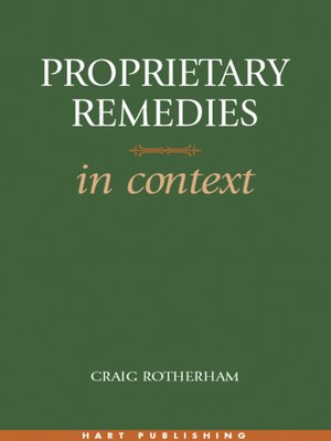 cover image of Proprietary Remedies in Context